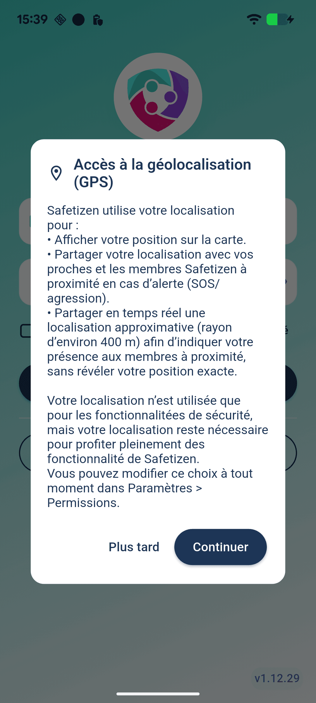 Demande de permissions