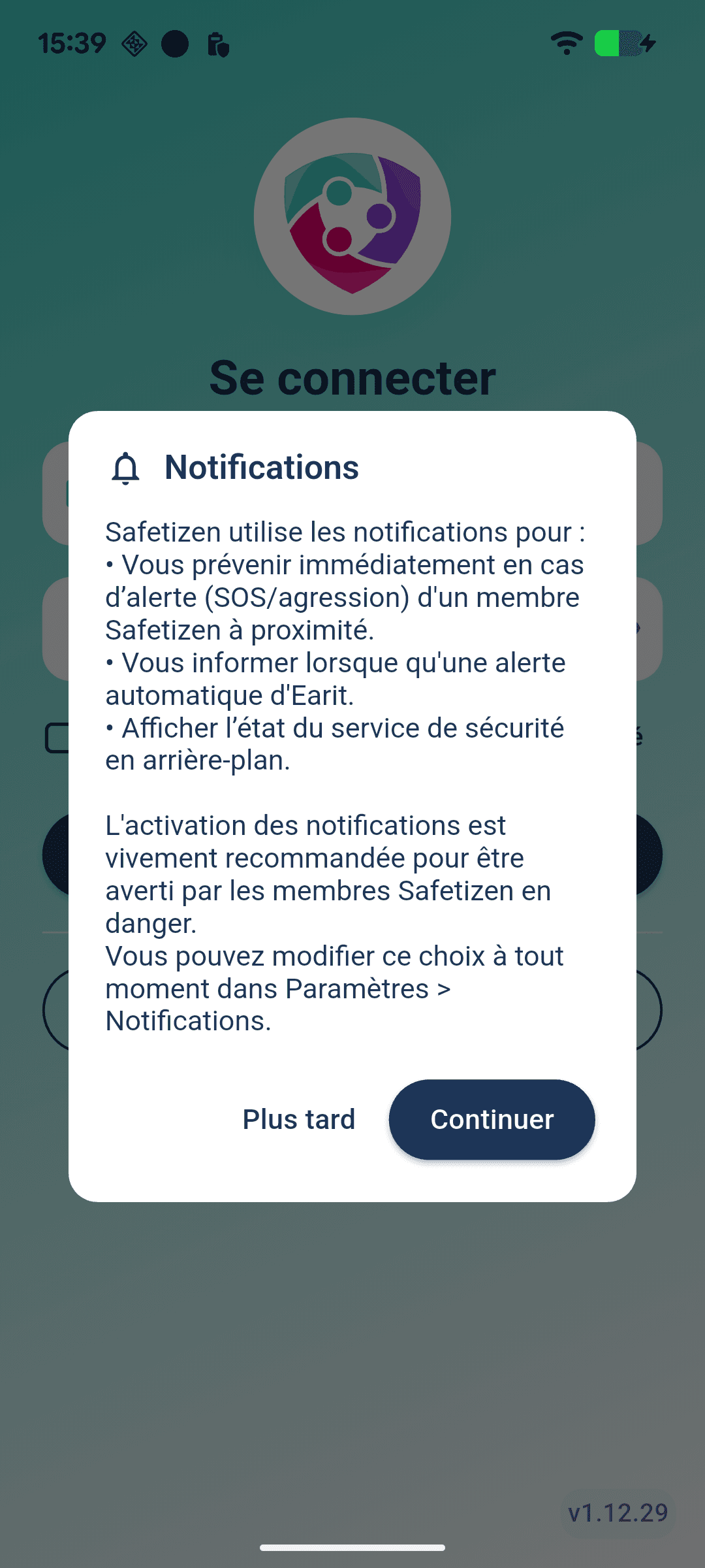 Demande de permissions